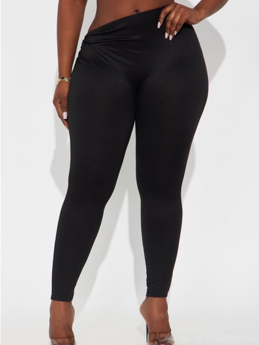 Fashion Nova Black High-Rise Scrunch Waist Leggings